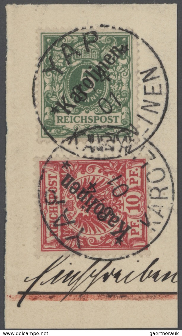 Deutsche Kolonien - Karolinen: 1899: 5 Pfg (kl. Fehlstelle Oben Rechts) Und 10 Pfg, Diagonaler Aufdr - Isole Caroline