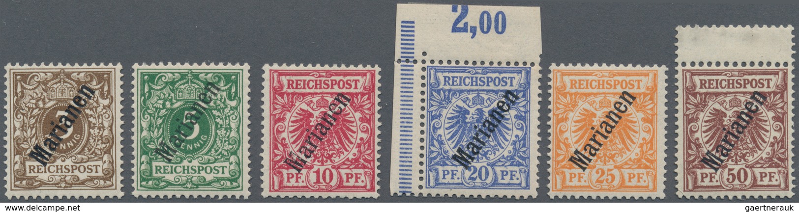 Deutsche Kolonien - Marianen: 1900, 3 Pfg. - 50 Pfg. Freimarken, Kpl. Satz Teils Mit Leichter Falzsp - Isole Marianne