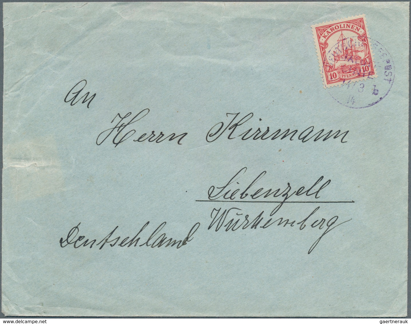 Deutsche Kolonien - Marshall-Inseln - Besonderheiten: 1909/1914, "DEUTSCHE SEEPOST JALUIT-LINIE B" ( - Isole Marshall