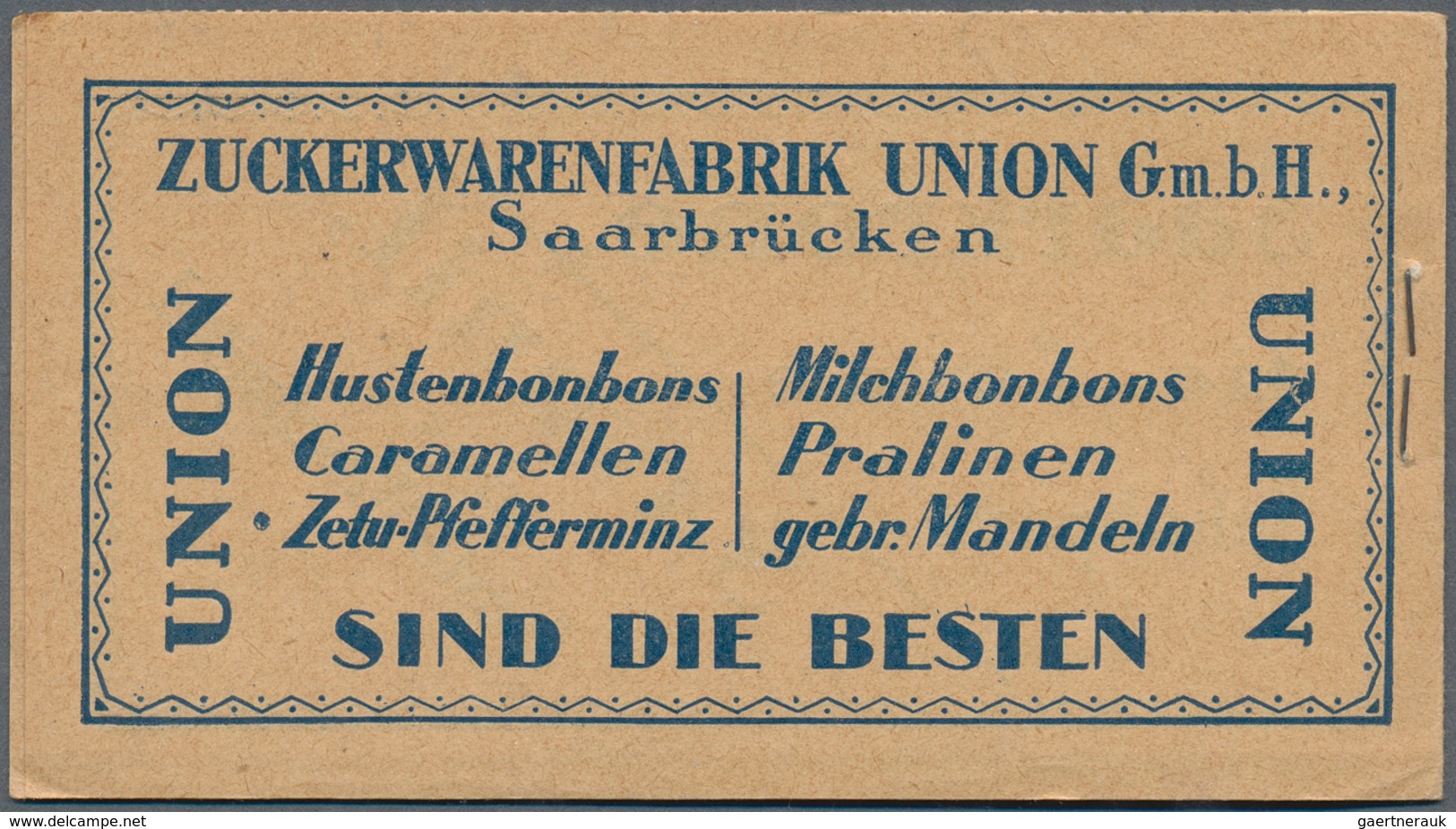 Deutsche Abstimmungsgebiete: Saargebiet - Markenheftchen: 1924, 4 Fr. Landschaftsbilder-Markenheftch - Otros & Sin Clasificación