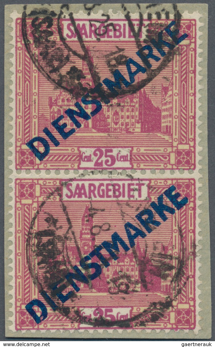 Deutsche Abstimmungsgebiete: Saargebiet - Dienstmarken: 1923, 25 C. Dienstmarken Als Senkrechtes Paa - Oficiales