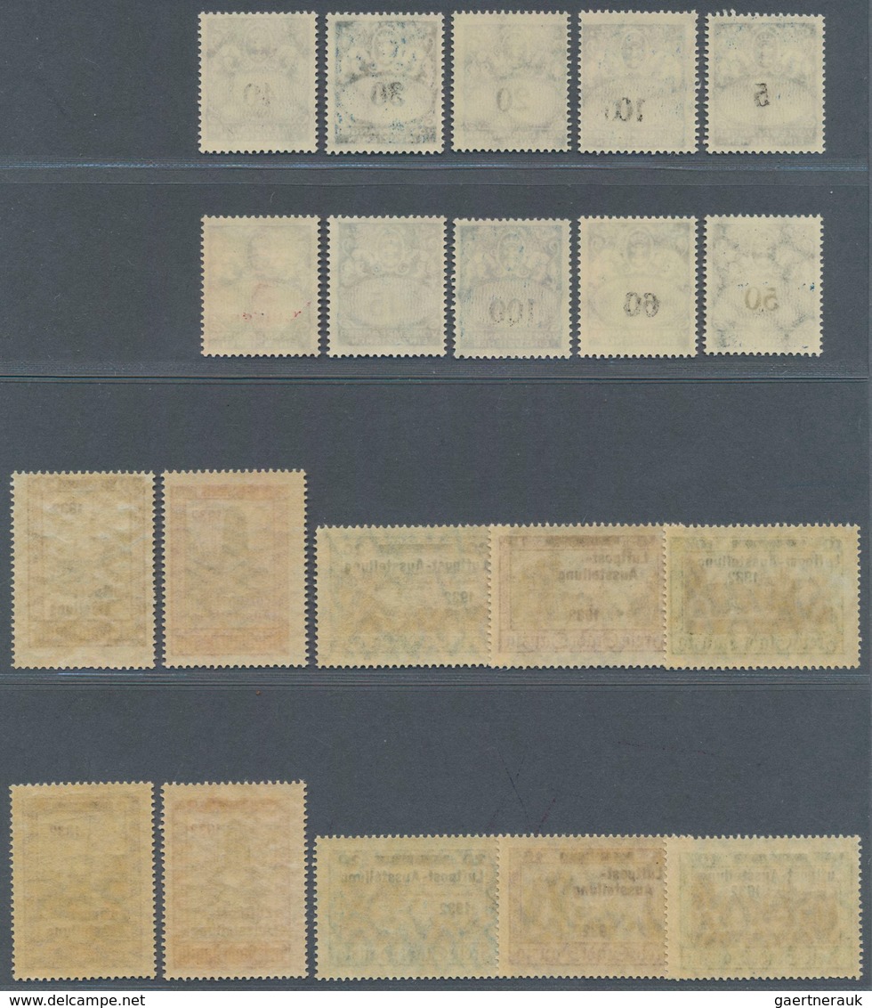 Danzig: 1932, Freimarken: Ansichten, Luftpost - Aufdruckausgabe (je 2x), Dazu 1923, 27 Portomarken P - Altri & Non Classificati