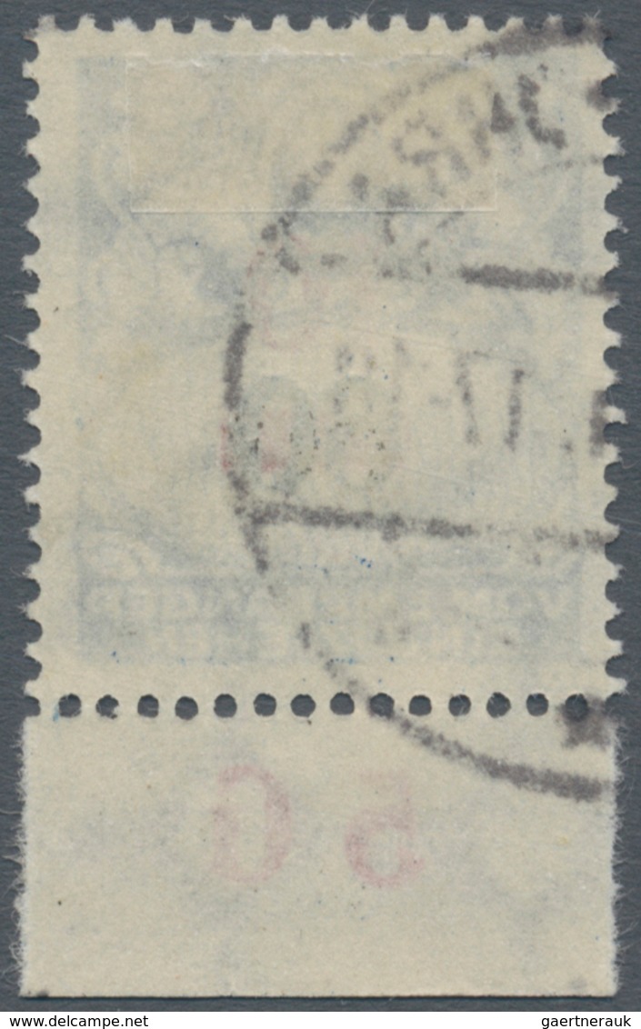 Danzig - Portomarken: 1932, 10 Auf 60 Pfg. Dunkelkobalt, Unterrandstück Mit Oberrandbeschriftung "5 - Other & Unclassified