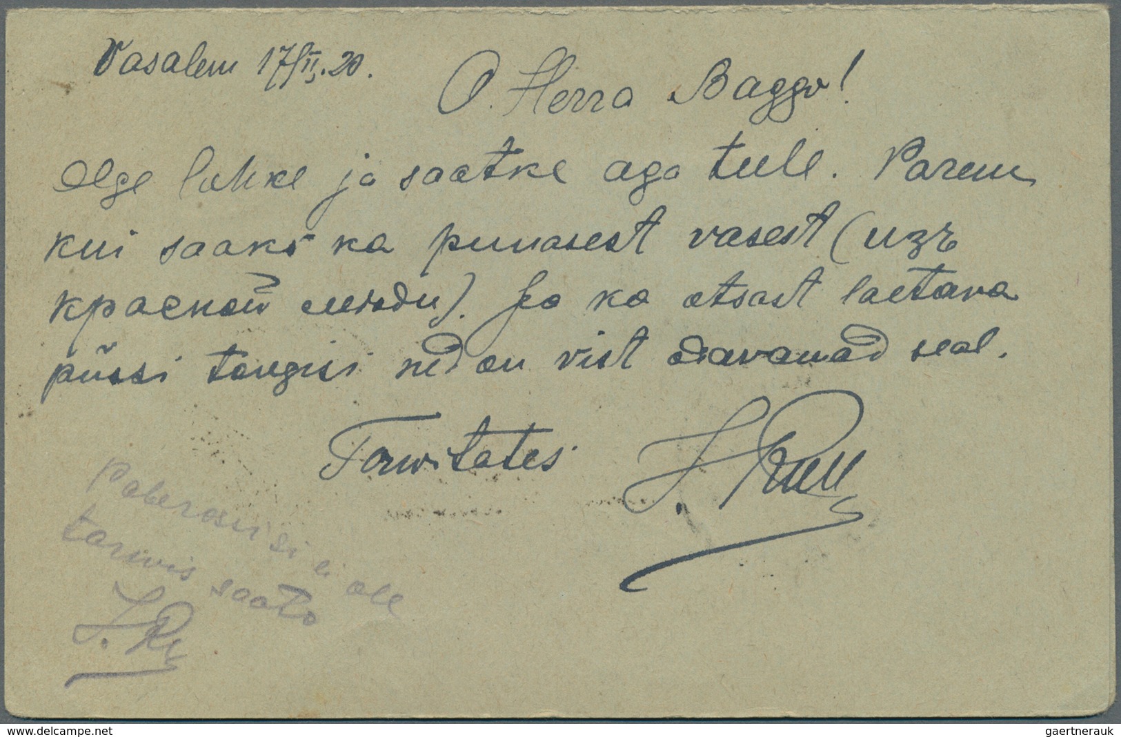 Danzig - Ganzsachen: 1920, Deutsches Reich Doppel-Ganzsachenkarte 5 1/2 Pfg. Mit Zufrankatur Germani - Altri & Non Classificati