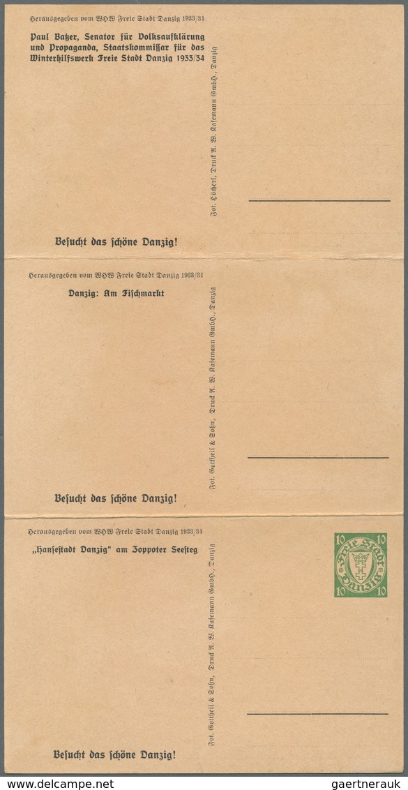 Danzig - Ganzsachen: 1934, 10 Pfg. WHW-Sonderganzsachenkarte Mit Abb. "Hansestadt Danzig Am Zoppoter - Other & Unclassified