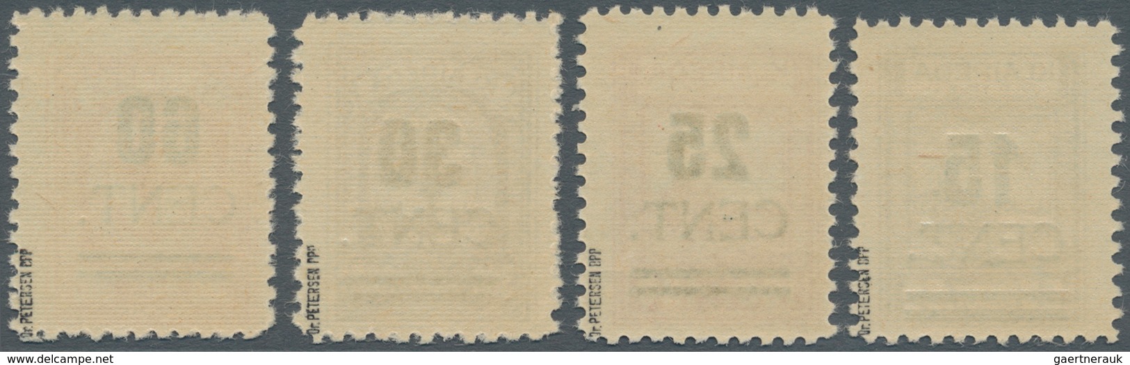 Memel: 1923, 15 C. Bis 60 C. Grünaufdruck, Aufdrucktype I, Kompletter Postfrischer Kabinettsatz, Dab - Memel (Klaipeda) 1923