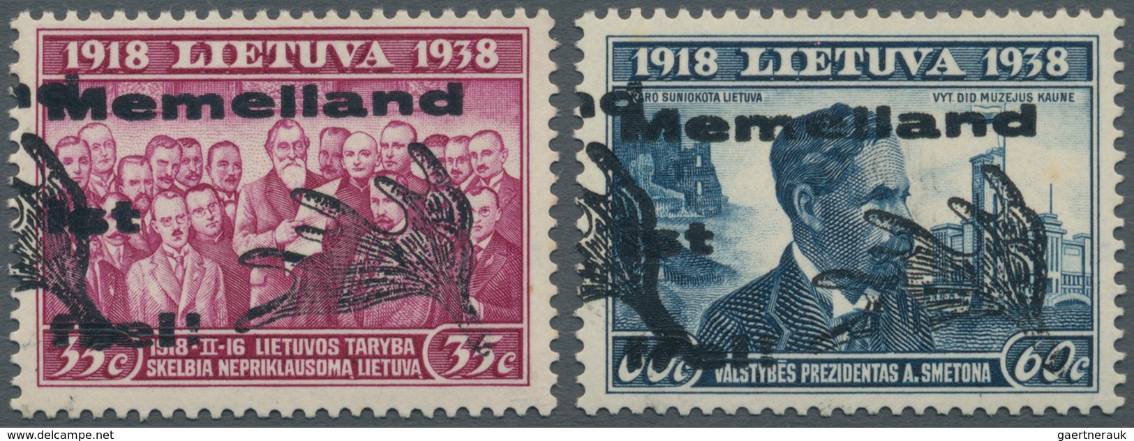 Memel - Lokalausgabe Memelland: 1939, 35 C. Und 60 C. Je Mit Doppeltem Aufdruck In Type II, Postfris - Klaipeda 1923