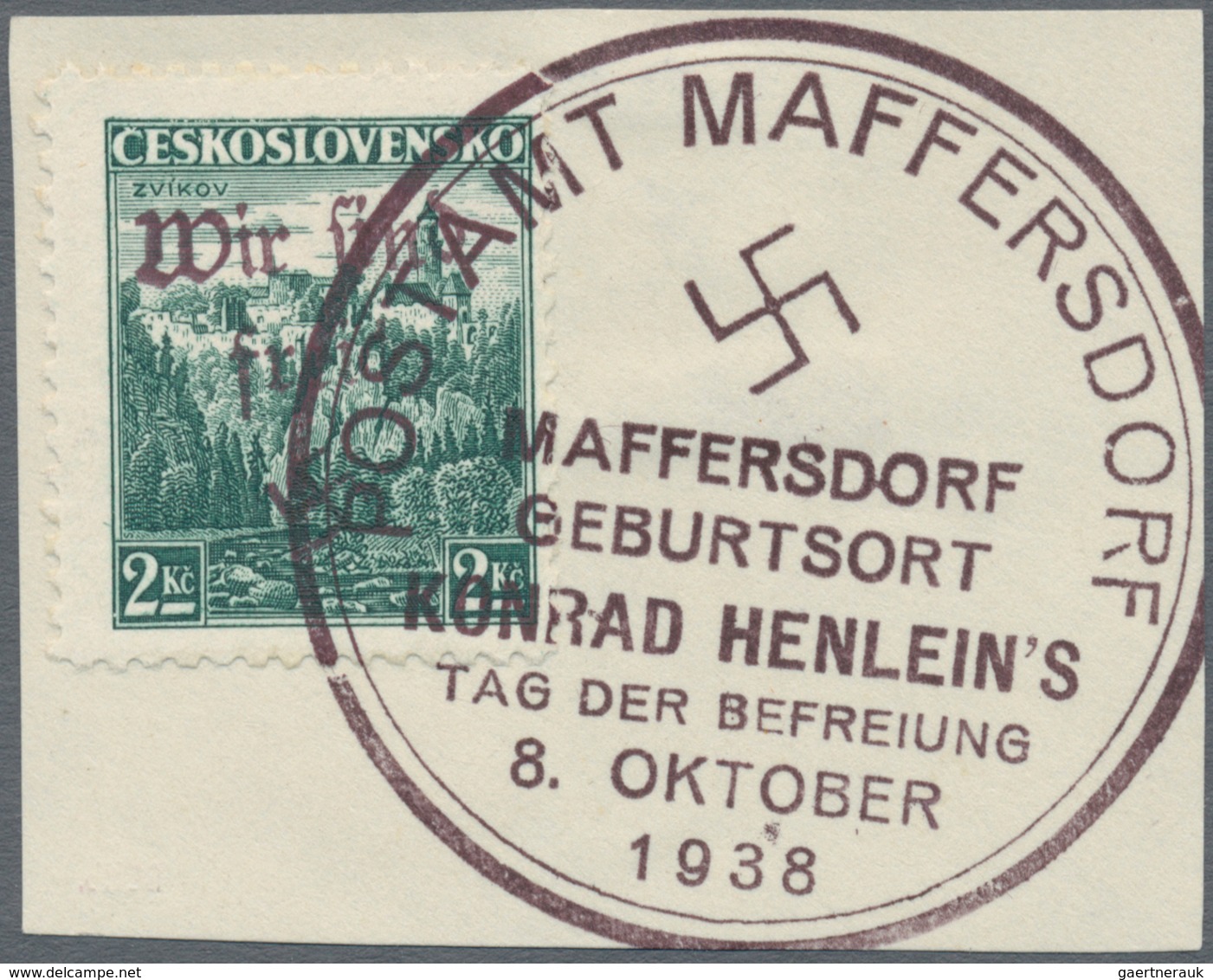 Sudetenland - Reichenberg: 1938, 1,20 Kc.-2,50 Kc. Freimarken Auf Vier Briefstücken, Tadellos, Signi - Sudetenland