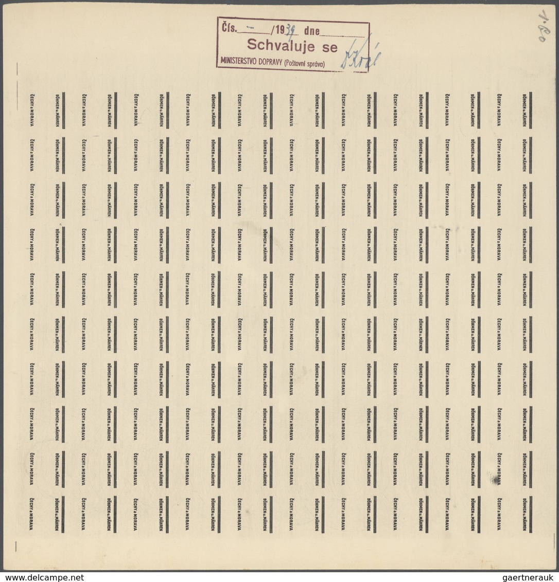 Dt. Besetzung II WK - Böhmen Und Mähren: 1939 "Böhmen Und Mähren" PROBEDRUCKE In 17 Kompletten 100/2 - Occupazione 1938 – 45