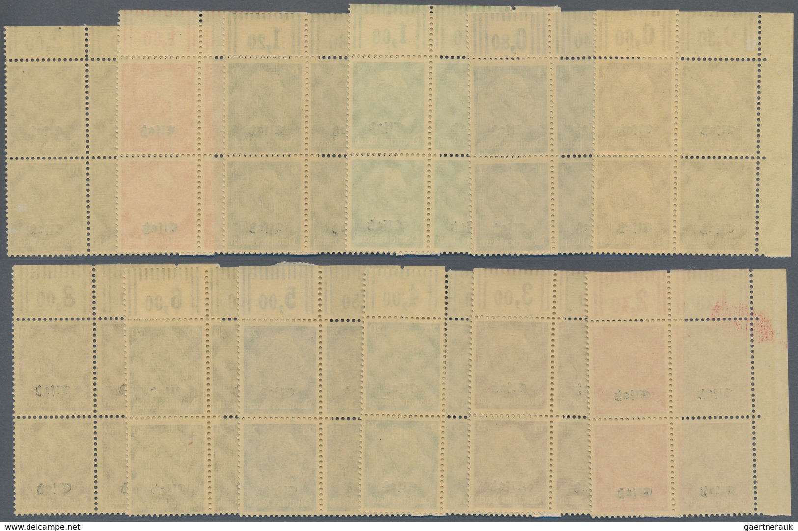 Dt. Besetzung II WK - Elsass: 1940, Hindenburg Mit Aufdruck, Kompletter Satz Im Obereckrandviererblo - Occupazione 1938 – 45