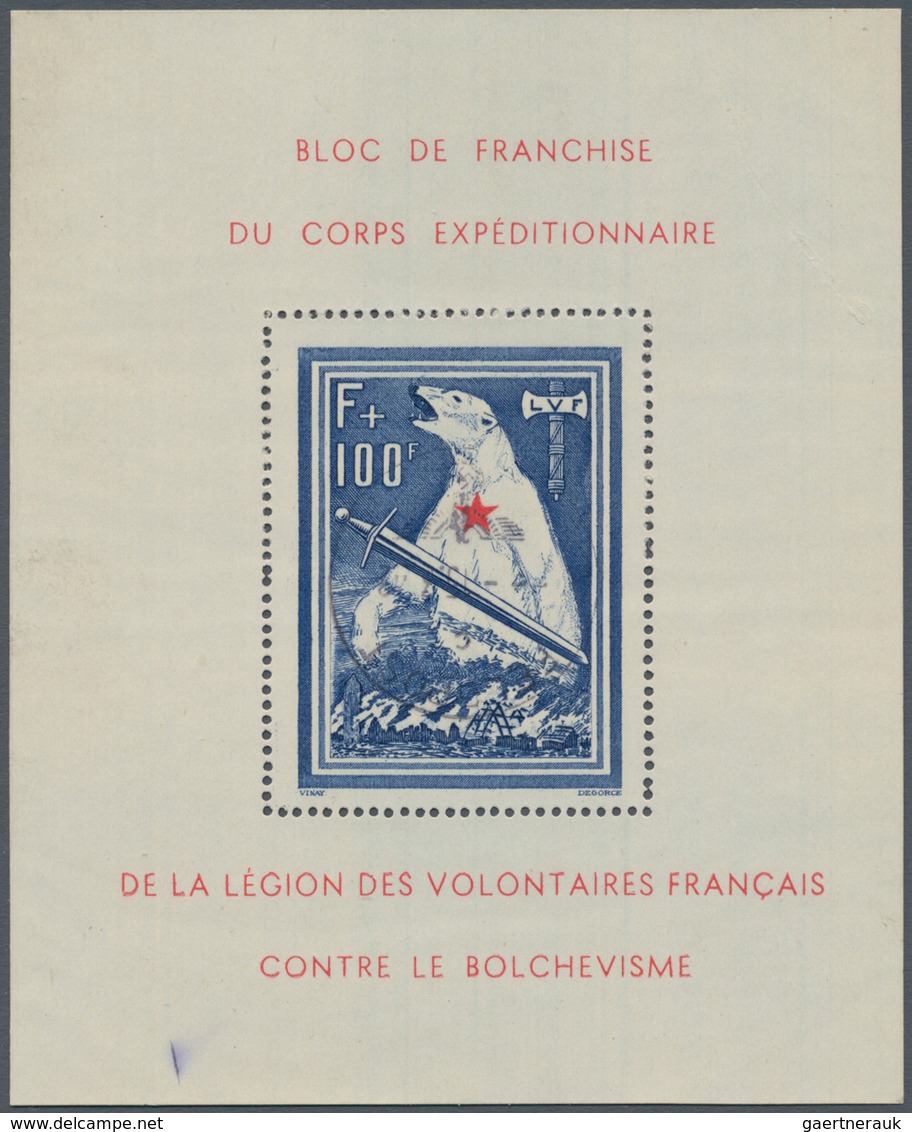 Dt. Besetzung II WK - Frankreich - Privatausgaben: Legionärsmarken: 1941, Eisbär-Block Zentrisch Kop - Occupation 1938-45