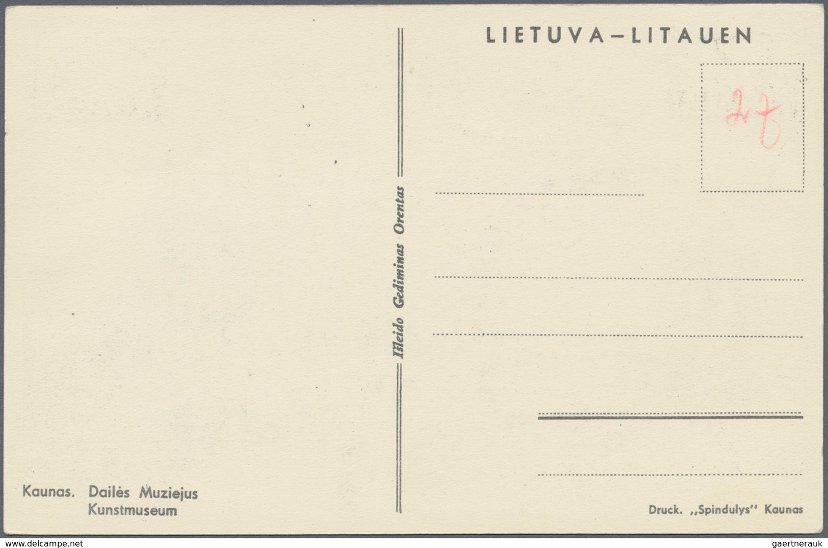 Dt. Besetzung II WK - Litauen: 1941. Landesausgabe: 8 versch. Werte auf 5 AK-Vorderseiten.