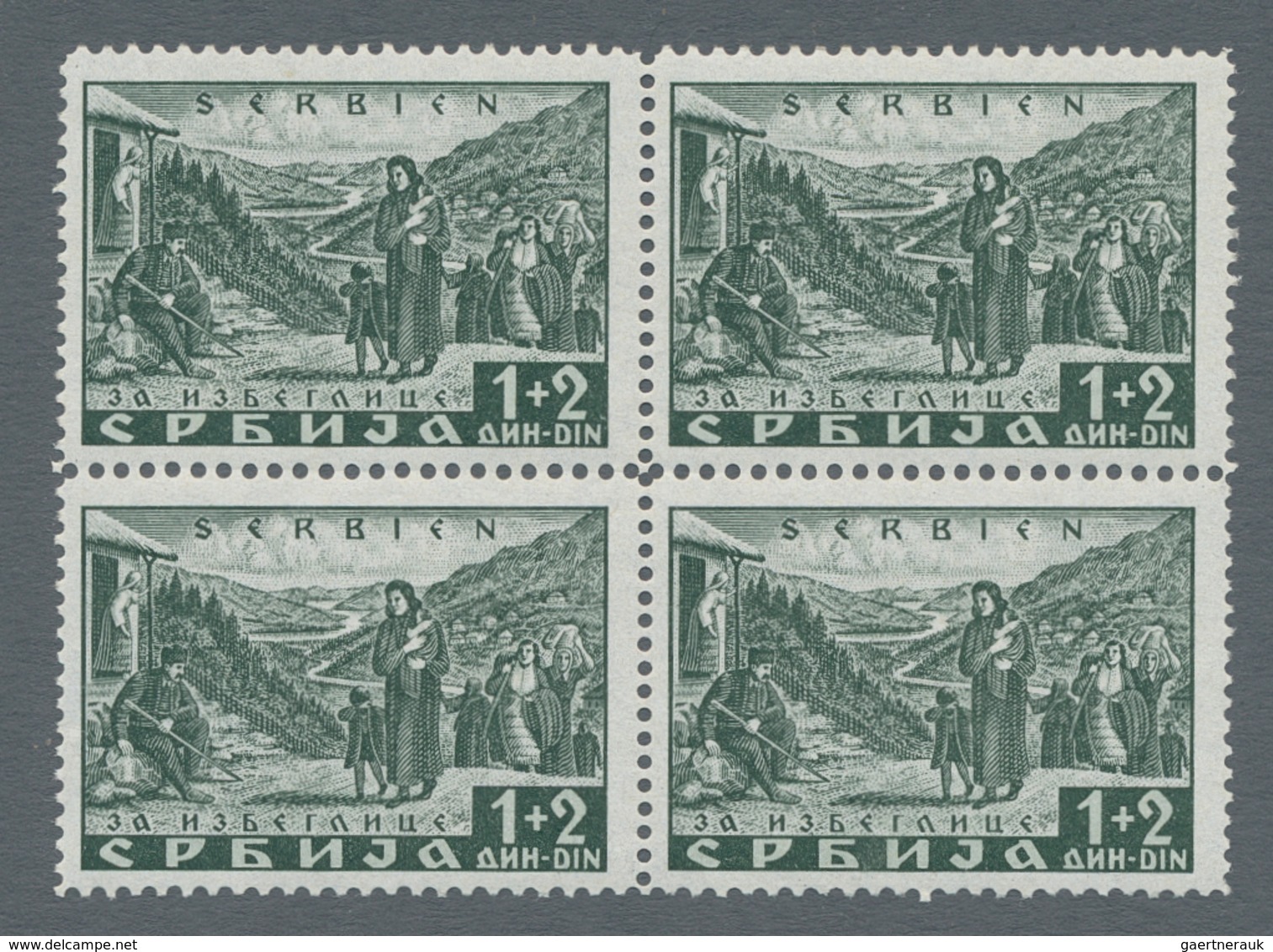 Dt. Besetzung II WK - Serbien: 1941, Deutsche Besetzung Serbien, Semendria-Ausgabe 1 + 2 Dinar, Post - Occupazione 1938 – 45