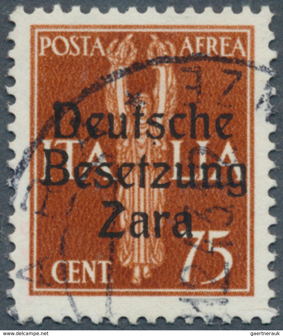 Dt. Besetzung II WK - Zara: 1943, Flugpost 75 C Gelbbraun "Deutsche Besetzung Zara", Aufdruck-Type I - Occupation 1938-45