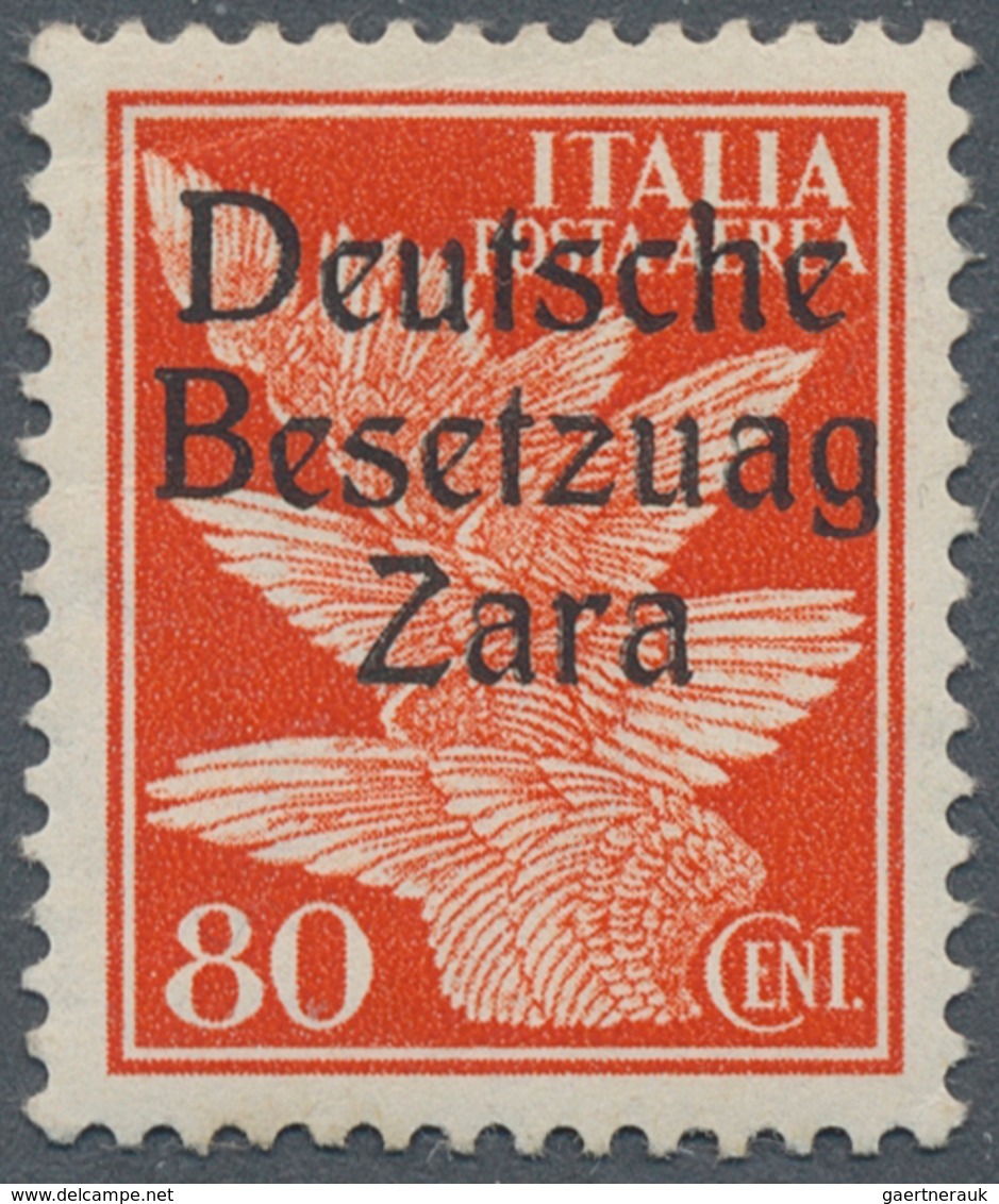 Dt. Besetzung II WK - Zara: 1943, 80 C. Mit Aufdruck-Setzfehler "Besetzuag" (Feld 17), Postfrisch Mi - Occupazione 1938 – 45