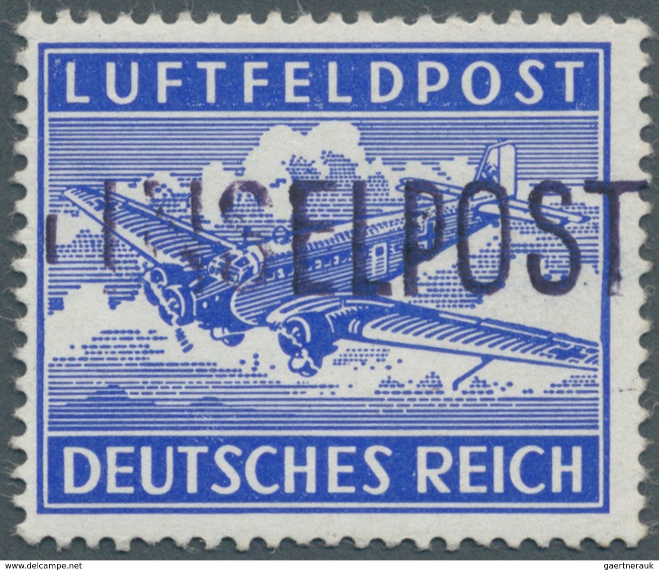 Feldpostmarken: 1945, Insel Leros Zulassungsmarke Gezähnt Mit Schwarzblauviolettem Aufdruck In Type - Sonstige & Ohne Zuordnung