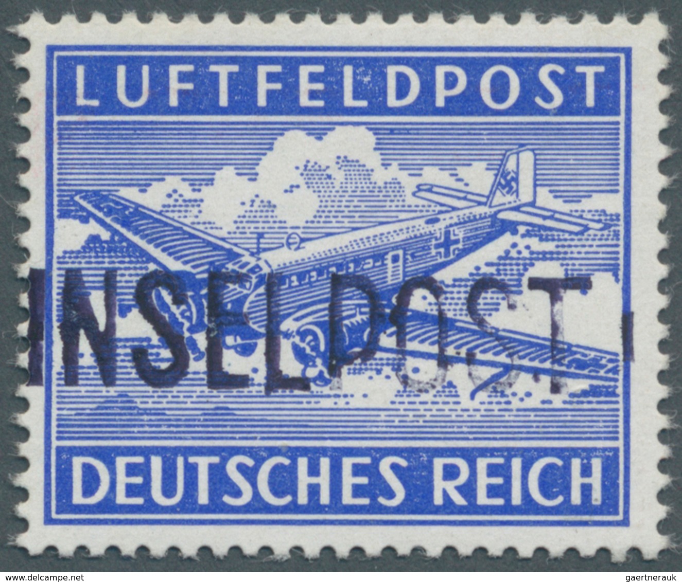 Feldpostmarken: 1945, Insel Leros Zulassungsmarke Gezähnt Mit Schwarzblauviolettem Aufdruck In Type - Altri & Non Classificati