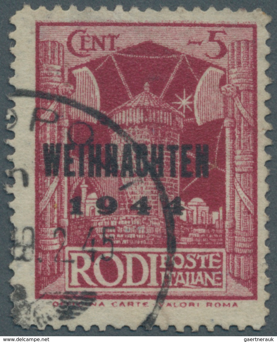 Feldpostmarken: 1944, Rhodos Weihnachtsmarke In Type V Mit Feldpostnormstempel "h 19.02.45" (Porto L - Altri & Non Classificati