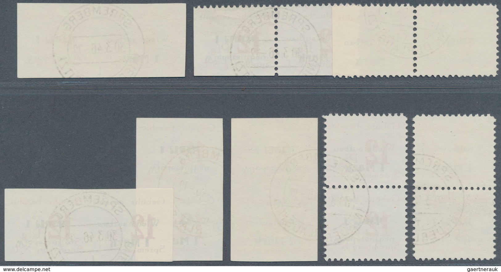 Deutsche Lokalausgaben Ab 1945: SPREMBERG, 1945, 8 Pfg. + 1 M Orange U. 12 Pfg.+ 1 M Dunkelrosarot, - Other & Unclassified