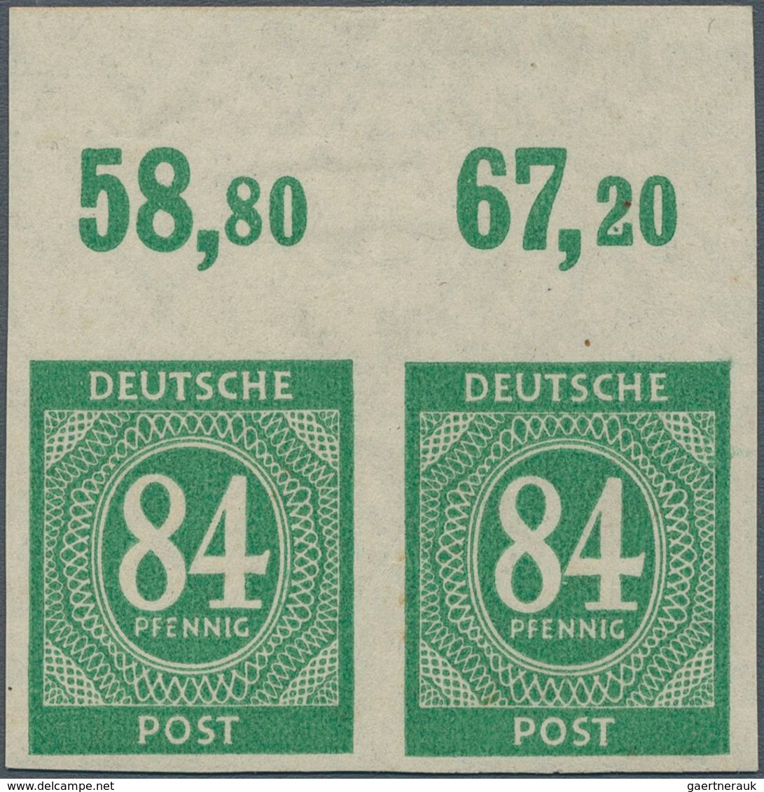 Alliierte Besetzung - Gemeinschaftsausgaben: 1946, 84 Pf. Ziffern Völlig UNGEZÄHNT Im Waagrechten Ob - Other & Unclassified