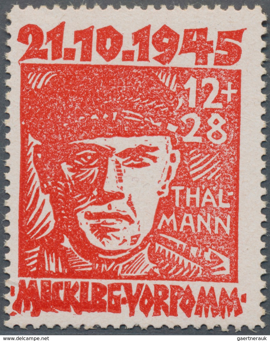 Sowjetische Zone - Mecklenburg-Vorpommern: 1945, 12+28 Pf. Thälmann Postfrisch In Der Farbe Orangero - Other & Unclassified