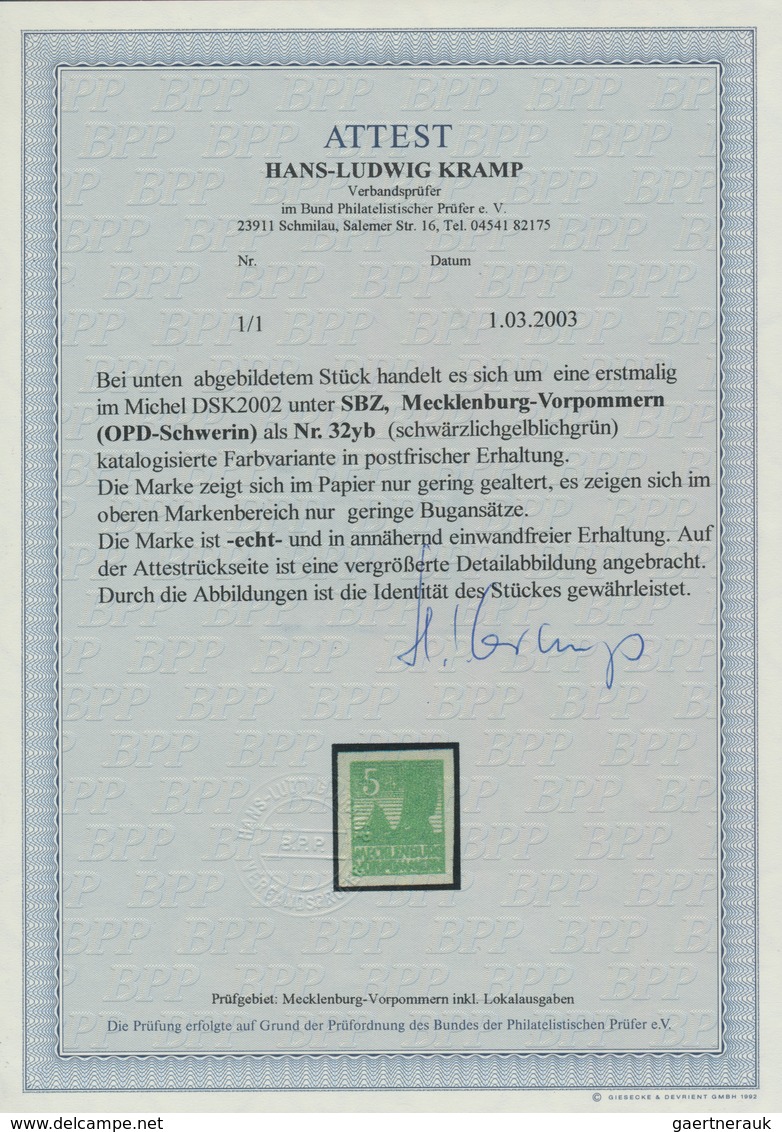 Sowjetische Zone - Mecklenburg-Vorpommern: 1946, Abschiedsserie 5 Pfg. Auf Grauem Papier In Der Selt - Altri & Non Classificati