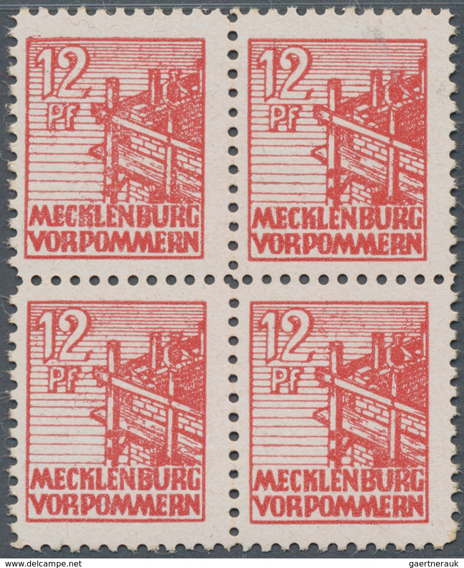 Sowjetische Zone - Mecklenburg-Vorpommern: 1946, 12 Pfg. Abschiedsserie Lebhaftbraunrot Als Postfris - Altri & Non Classificati
