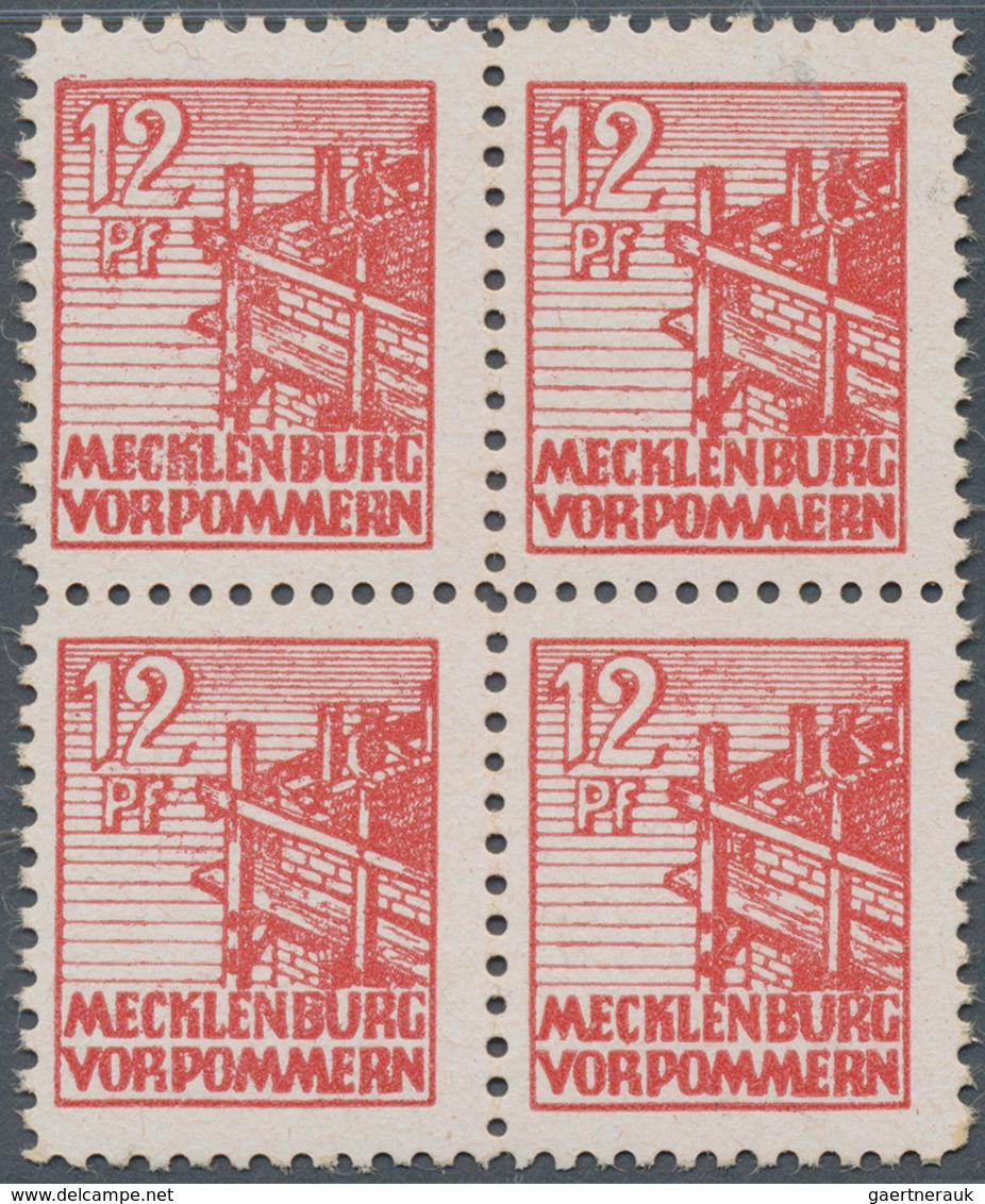 Sowjetische Zone - Mecklenburg-Vorpommern: 1946, 12 Pfg. Abschiedsserie Lebhaftbraunrot Als Postfris - Other & Unclassified