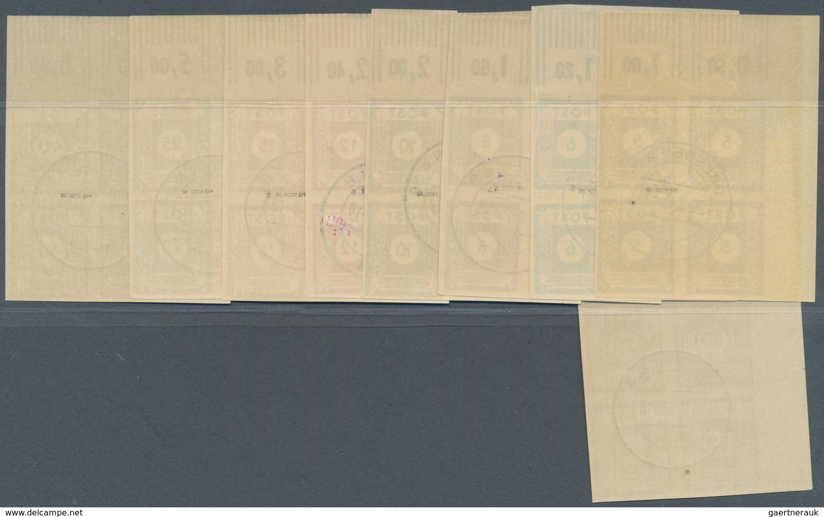 Sowjetische Zone - Ost-Sachsen: 1945, 5 - 40 Pf. Ziffernserie Geschnitten Als Gestempelter 4-er Bloc - Other & Unclassified