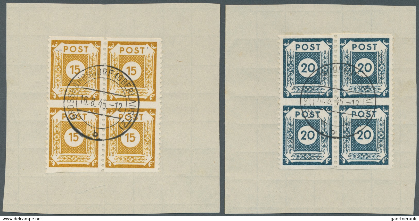 Sowjetische Zone - Ost-Sachsen: 1946, 5 Pfg. Und 8 Pfg - 40 Pfg. Ziffern Mit Senkrechter Postmeister - Autres & Non Classés