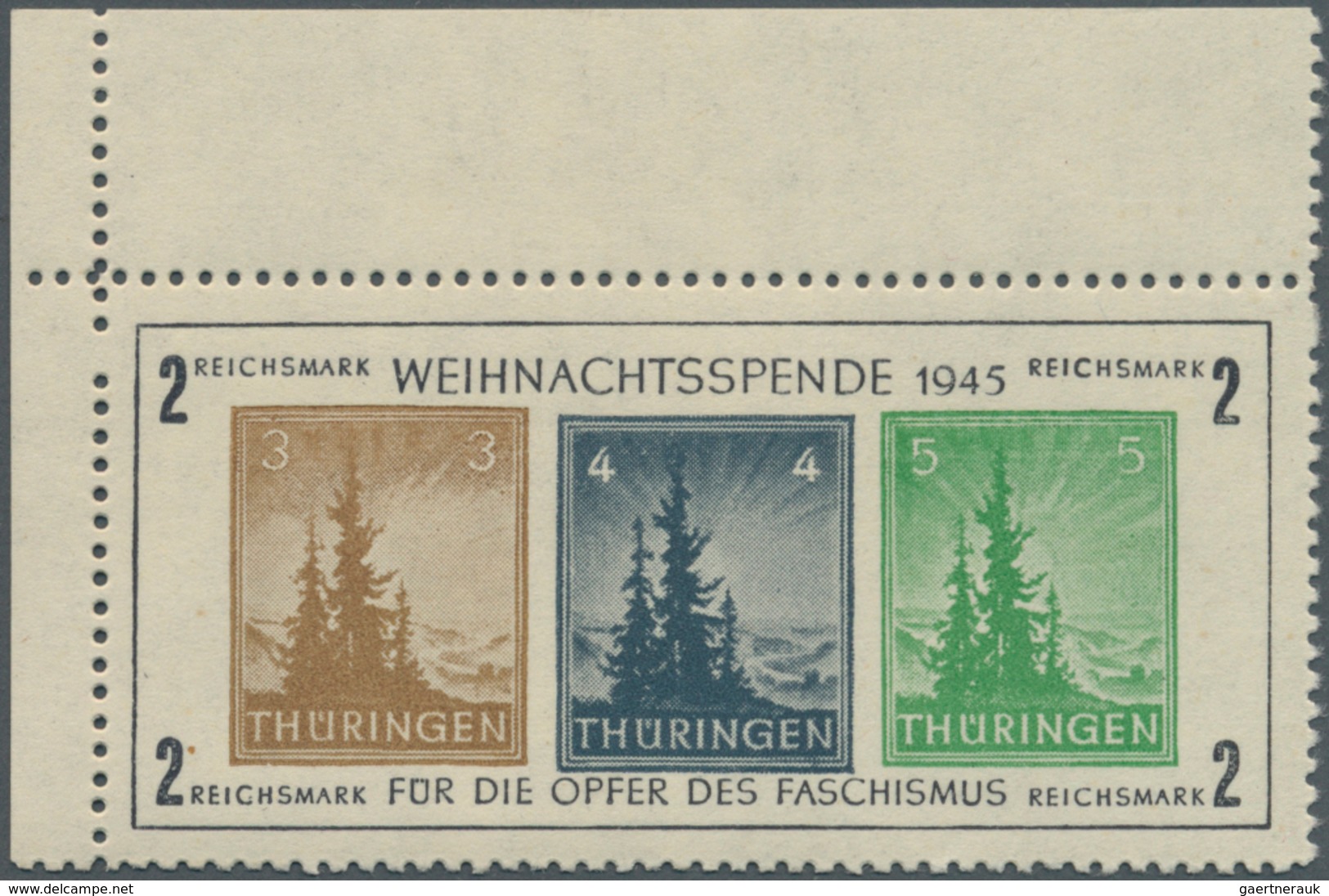 Sowjetische Zone - Thüringen: 1945, Sog. ANTIFABLOCK, Einwandfrei Postfrisch In Type I Vom Linken Ob - Altri & Non Classificati