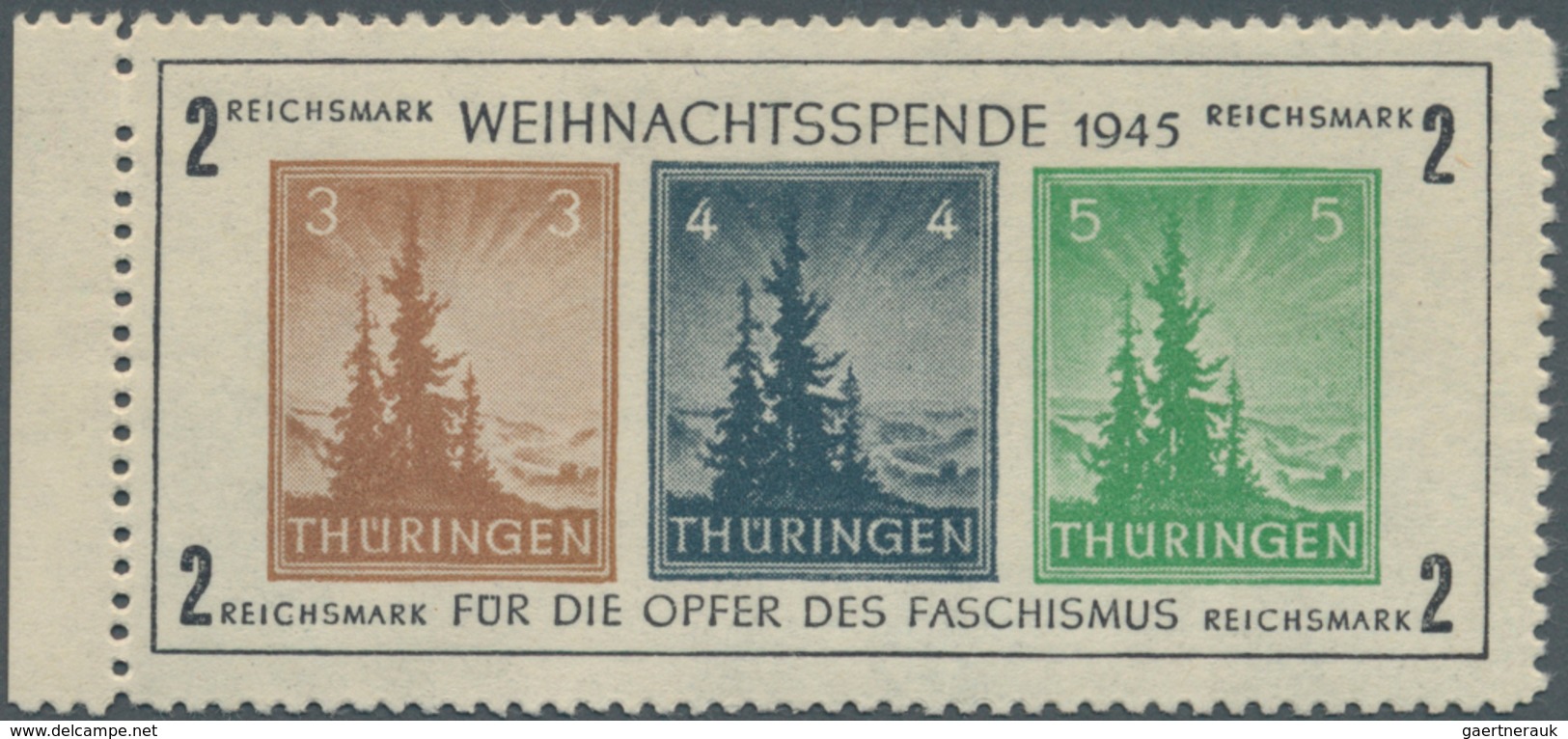 Sowjetische Zone - Thüringen: 1945, Sog. ANTIFABLOCK, Einwandfrei Postfrisch In Type I Vom Linken Bo - Altri & Non Classificati