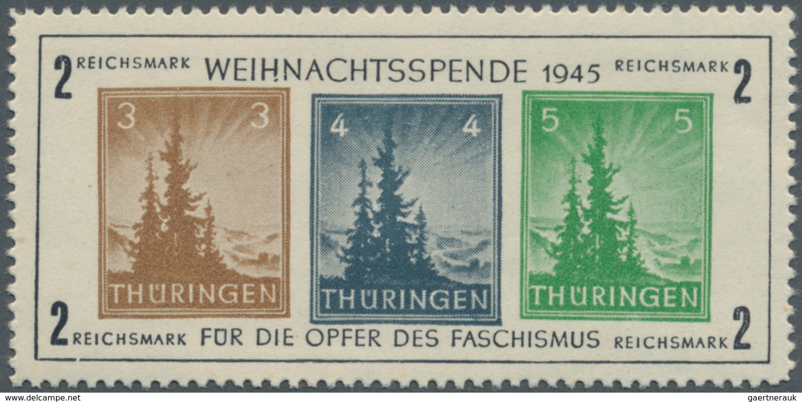 Sowjetische Zone - Thüringen: 1945, Sog. ANTIFABLOCK, Einwandfrei Postfrisch In Type V, 4 Pfg. Etwas - Otros & Sin Clasificación