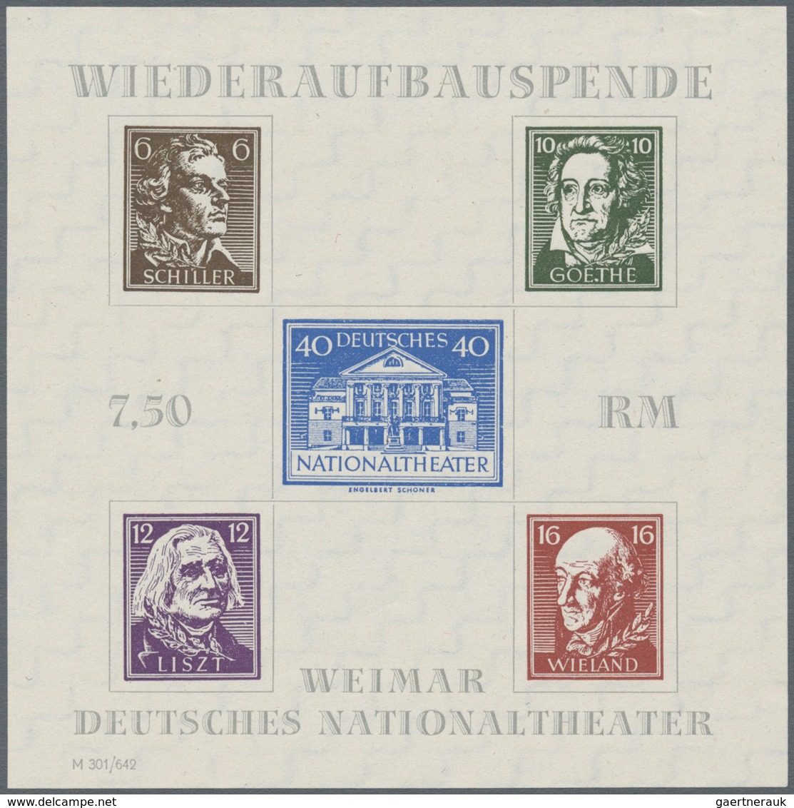 Sowjetische Zone - Thüringen: 1946, Zwei Theater-Blocks Auf Weißem Ungummierten Papier, Je Mit Platt - Altri & Non Classificati