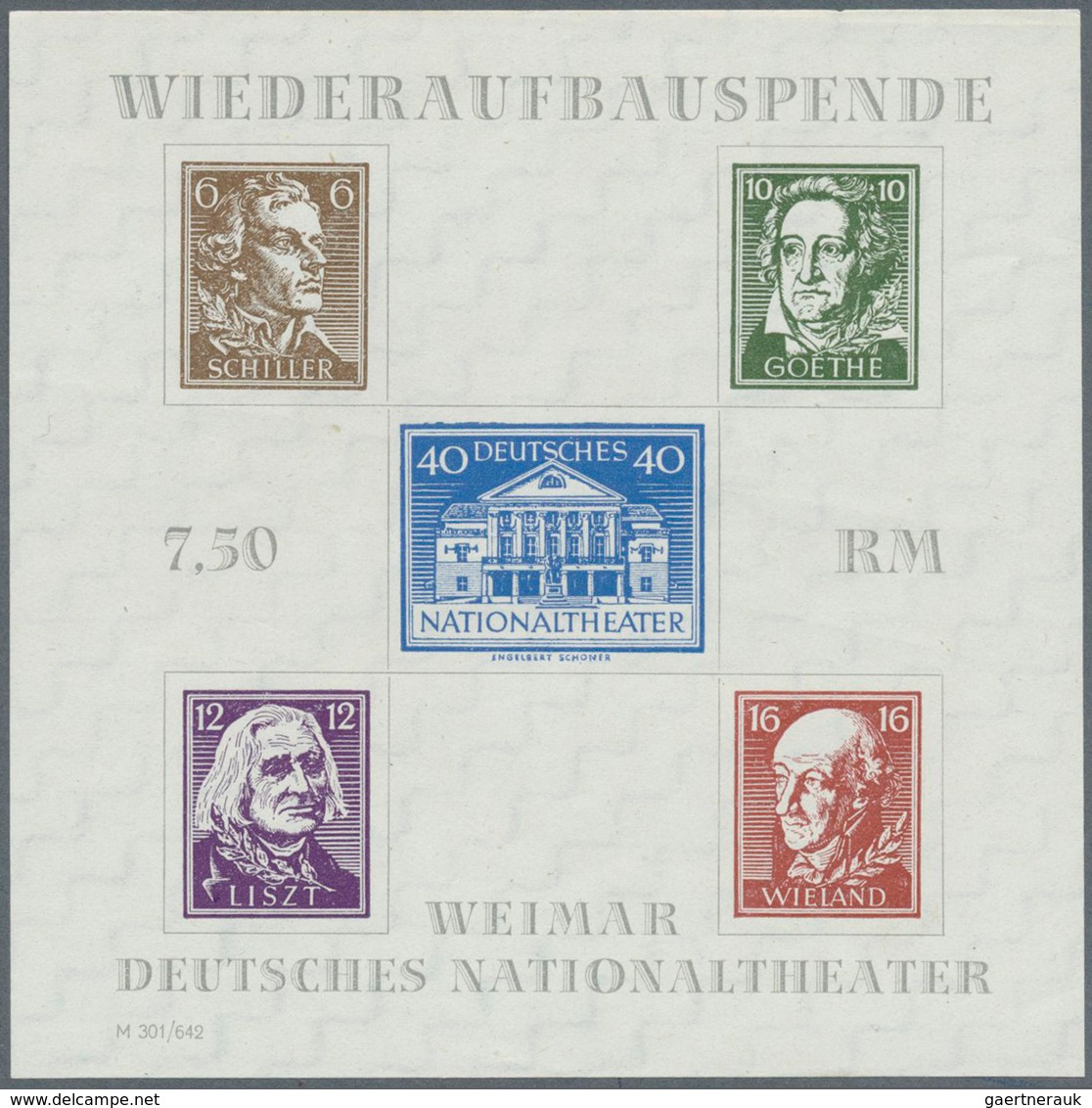 Sowjetische Zone - Thüringen: 1946, Theater-Blockpaar U. Brückenbau-Block, Je Postfrisch Bzw. Ohne G - Altri & Non Classificati