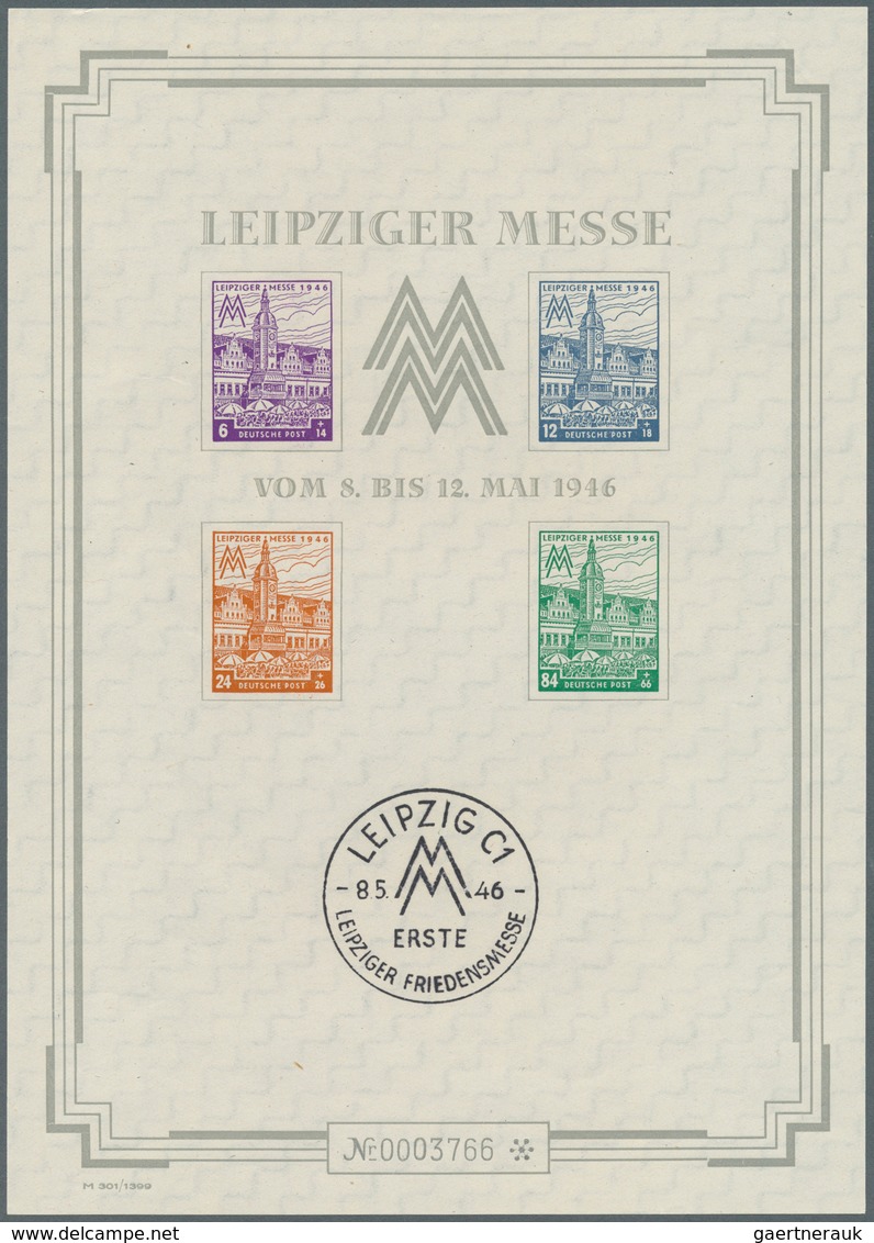 Sowjetische Zone - West-Sachsen: 1946, Leipziger-Messe Großblock, In Original-Schutzhülle, Numeriert - Altri & Non Classificati