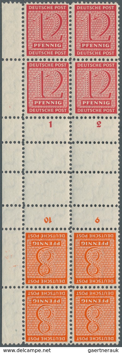 Sowjetische Zone - West-Sachsen: 1945, 5 Pfg. -12 Pfg. Ziffern Mit Amtlicher Zähnung, Vier Verschied - Other & Unclassified