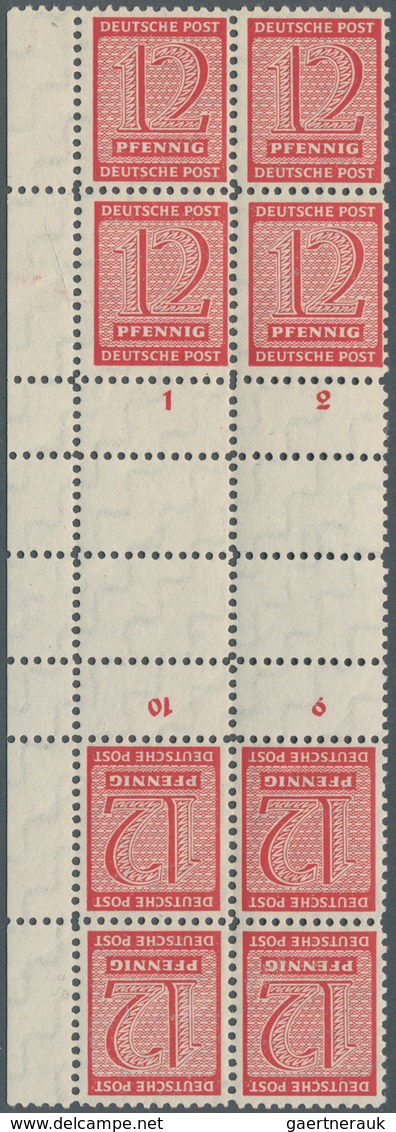 Sowjetische Zone - West-Sachsen: 1945, 5 Pfg. -12 Pfg. Ziffern Mit Amtlicher Zähnung, Vier Verschied - Altri & Non Classificati