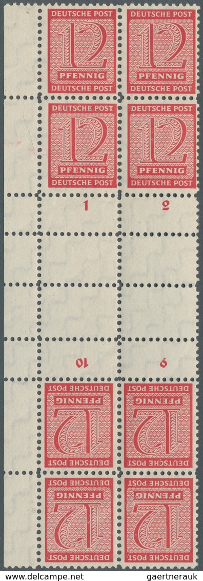 Sowjetische Zone - West-Sachsen: 1945, 5 Pfg. -12 Pfg. Ziffern Mit Amtlicher Zähnung, Vier Verschied - Other & Unclassified