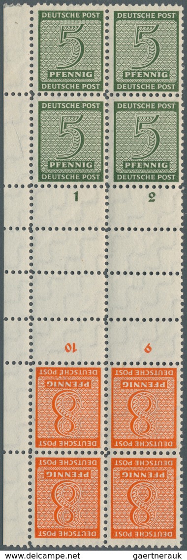 Sowjetische Zone - West-Sachsen: 1945, 5 Pfg. -12 Pfg. Ziffern Mit Amtlicher Zähnung, Vier Verschied - Other & Unclassified