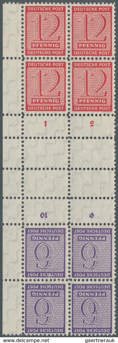 Sowjetische Zone - West-Sachsen: 1945, 5 Pfg. -12 Pfg. Ziffern mit amtlicher Zähnung, vier verschied