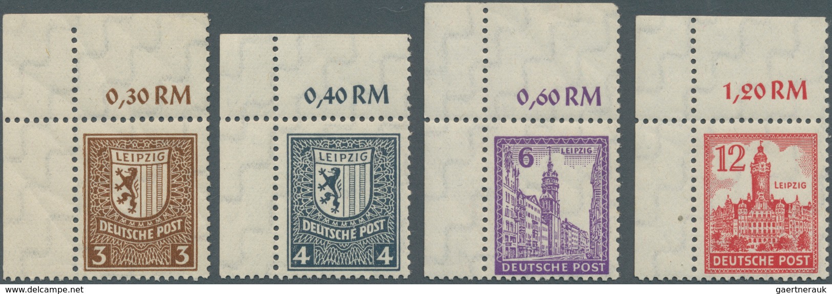 Sowjetische Zone - West-Sachsen: 1946, 3 Pfg. - 12 Pfg. Mit Wasserzeichen 1 X, Kompletter Satz Einhe - Altri & Non Classificati