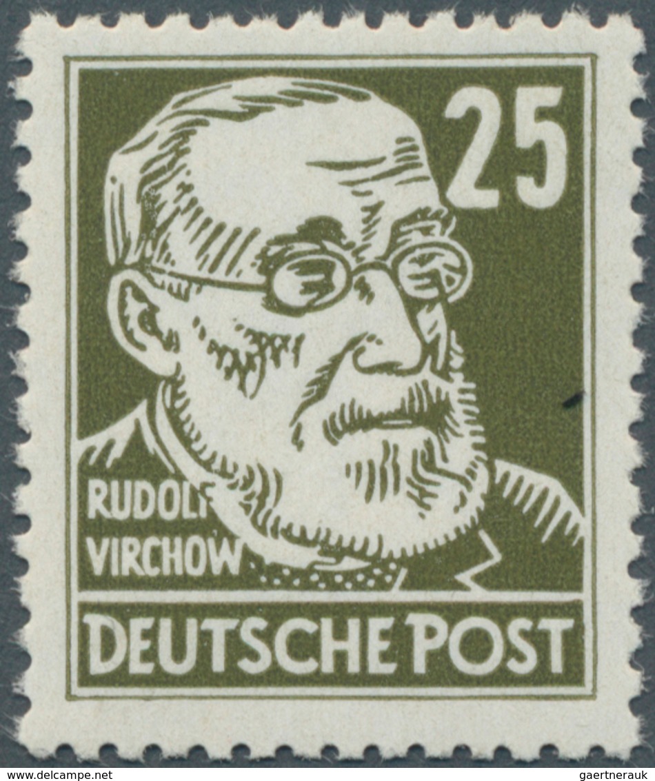 DDR: 1953, 25 Pfg. Köpfe II Mit WZ X I, Tadellos Postfrisch Mit Dem Plattenfehler "Punkt Unter Den L - Collections