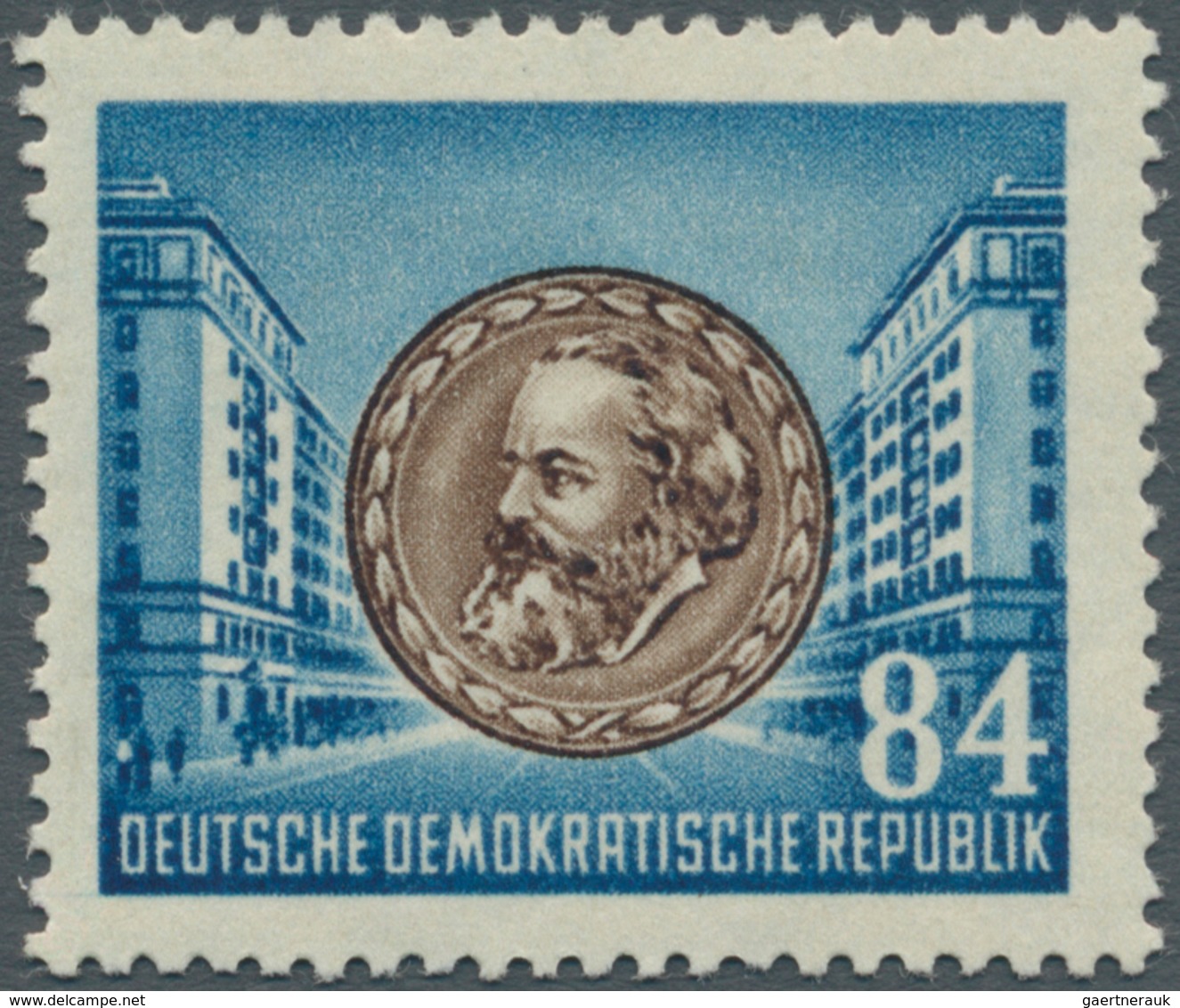 DDR: 1953, 84 Pf. Marx Mit Druck Irrtümlich Auf Der Ungestrichenen, Für Die Gummierung Vorgesehenen - Collections