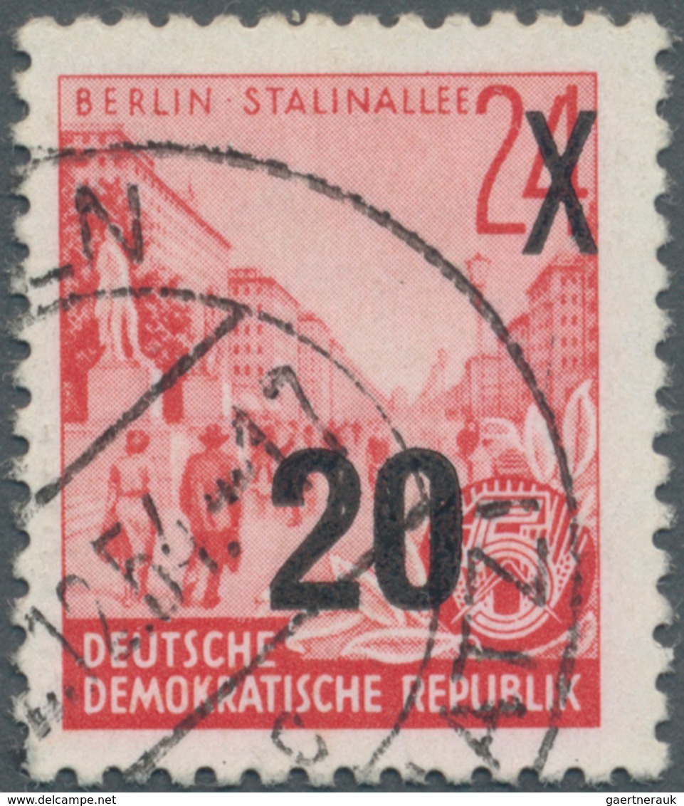 DDR: 1954, Freimarke 24 (Pf) Fünfjahresplan Mit Aufdruck Des Neuen Wertes Auf Urmarke Mi.-Nr. 371 Al - Verzamelingen