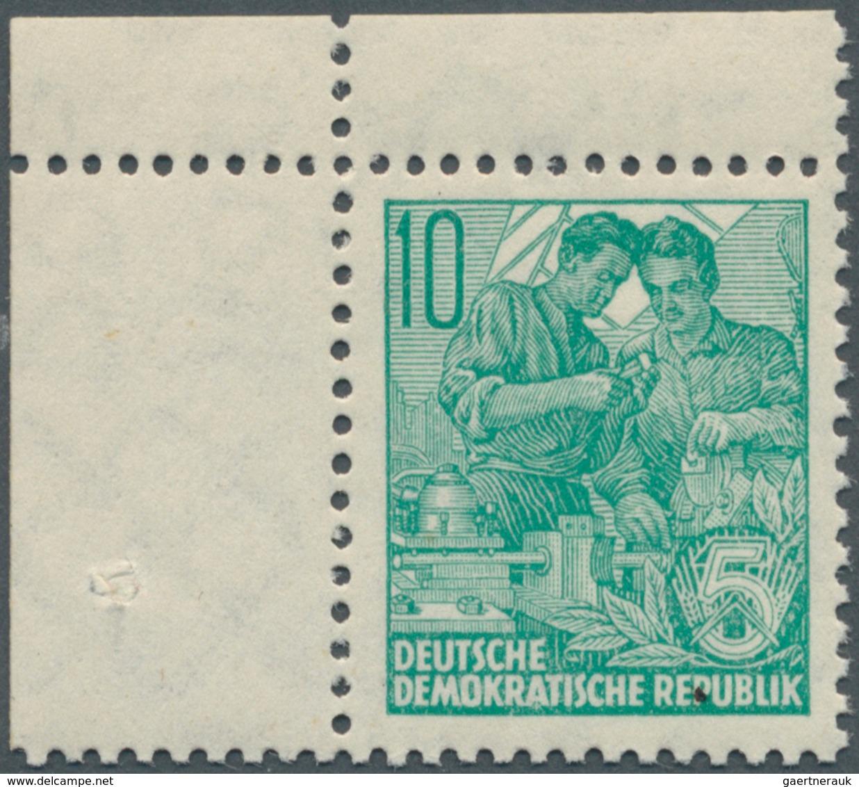 DDR: 1961, 10 Pfg. Fünfjahrplan Mit Seitenverkehrtem Wasserzeichen "Kreuzblüten" Aus Heftchenblatt 3 - Collezioni