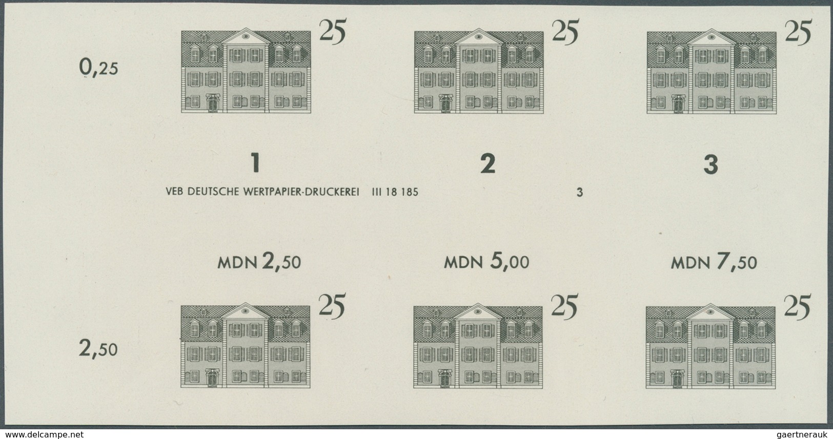 DDR: 1967, Stätten Des Klassischen Deutschen Humanismus 25 Pf. 'Schillerhaus In Weimar' In 3  Versch - Collezioni