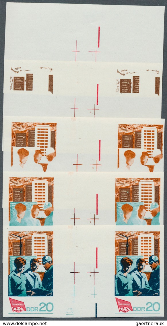 DDR: 1968, Kongress Des Freien Deutschen Gewerkschaftsbundes 20 Pf. 'Bauarbeiter' In 5 Verschiedenen - Collections