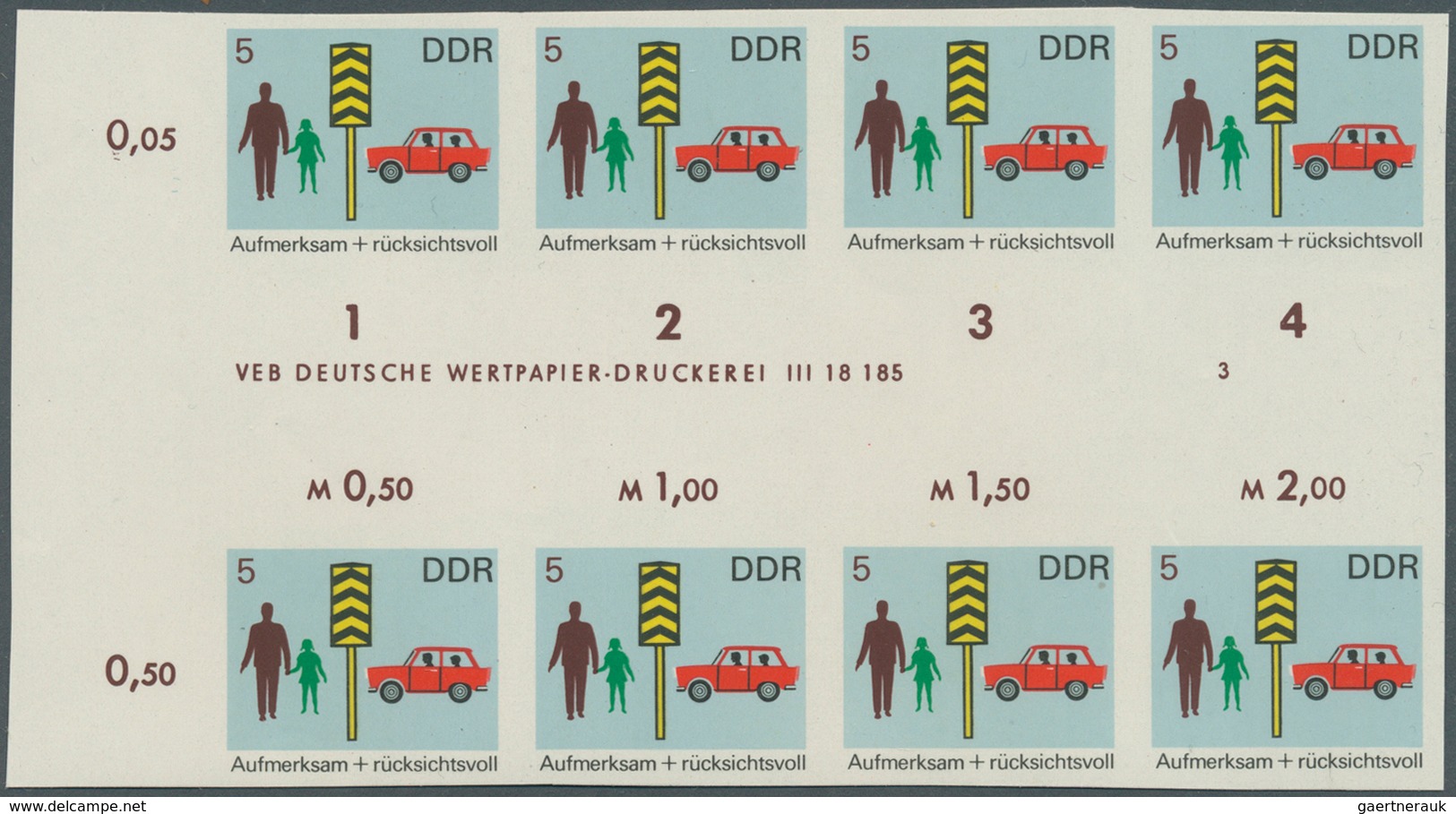 DDR: 1969, Sicherheit Im Straßenverkehr 5 Pf. 'Rücksichtnahme Auf Fußgänger' In 6 Verschiedenen Unge - Collezioni