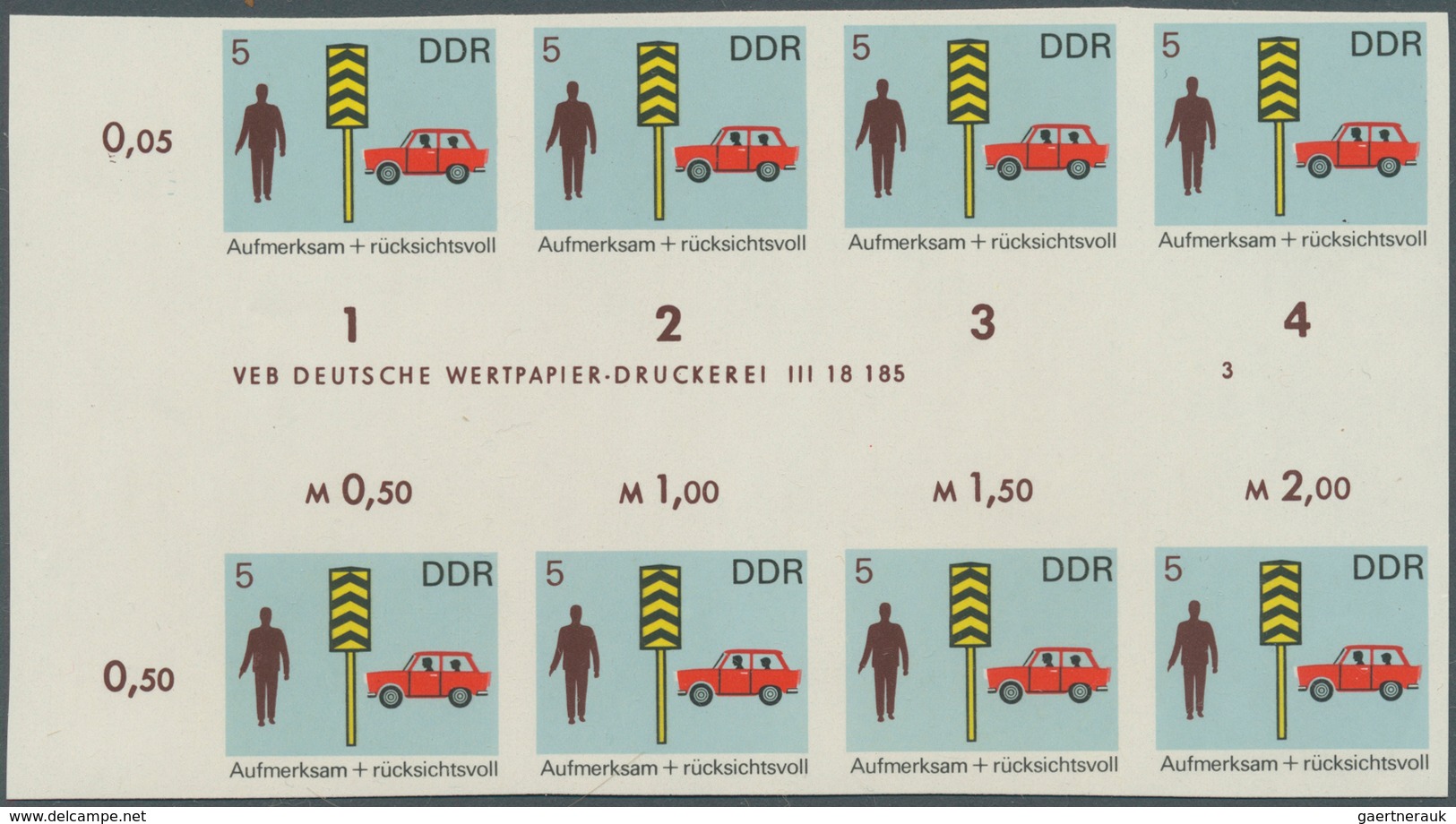 DDR: 1969, Sicherheit Im Straßenverkehr 5 Pf. 'Rücksichtnahme Auf Fußgänger' In 6 Verschiedenen Unge - Collections